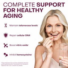 HealthyCell Telomere Length Supplement - Anti-Aging Telomere Lengthening Supplements with Phytonutrients & Vitamins for Cellular Health - AC-11, Astragalus & Resveratrol - 30 Gel Packs, Grape Flavored