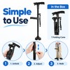 Folding Walking Cane for Seniors with LED Light, Alarm &