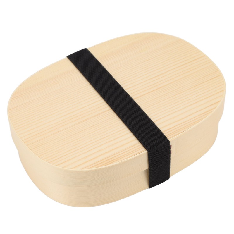 Bento Box Portable Japanese Style Wooden Large Single Layer Removable