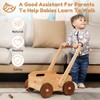 Woodtoe Wooden Baby Walker, Adjustable Speed Baby Push Walker, Montessori