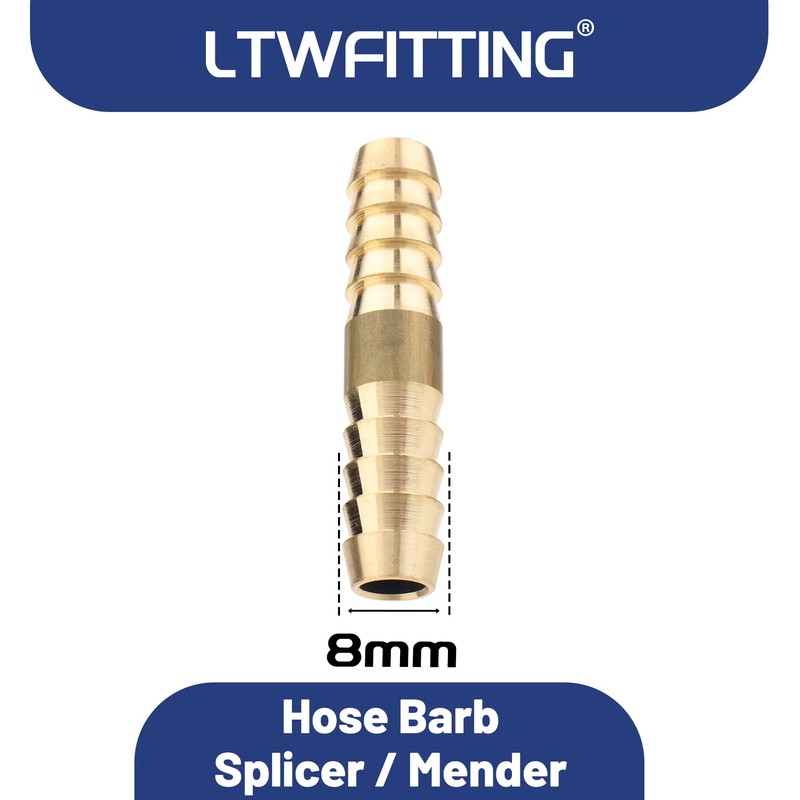 LTWFITTING Brass Barb Splicer Mender 8mm ID Hose Fitting Air