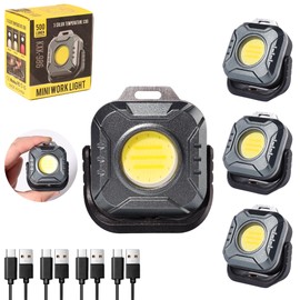 KunHe 4 Pack Christmas Stocking Stuffers Gifts for Men Adults Him Dad Mini 500 Lumens 1200 MAh Magnetic Led Work Light Rechargeable for Car Repairing Emergency Light