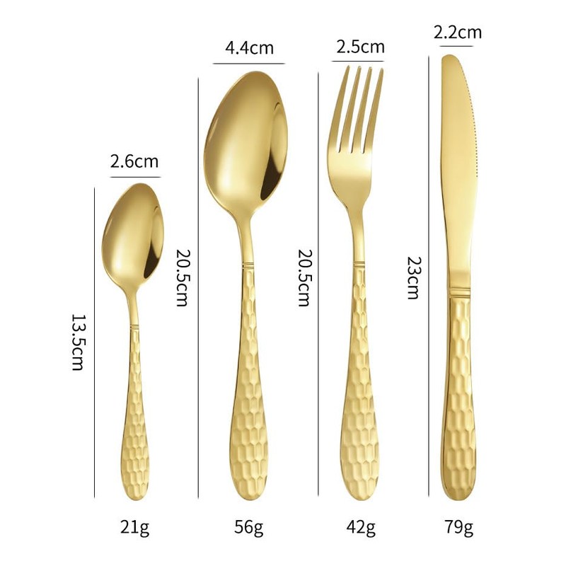 24-Piece Gold Flatware Silverware Set – 18/10 Stainless Steel Cutlery