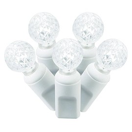 Vickerman Set of 50 Cool White Commercial Grade LED G12 Berry Christmas Lights - White Wire