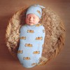 Muishi Cartoon Sleep Corgi Cute Blue Newborn Swaddle Blankets Hat