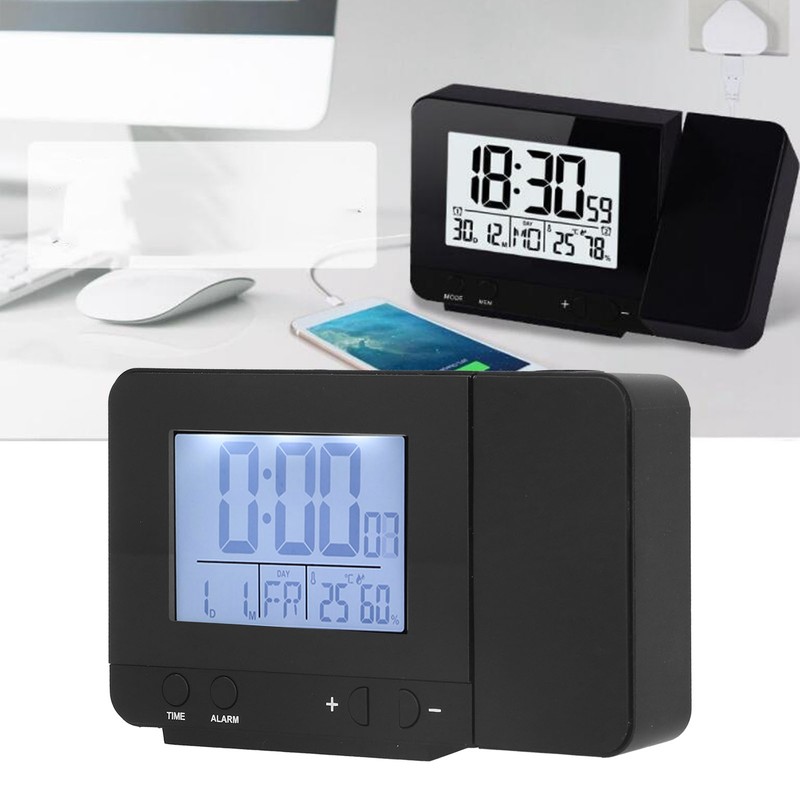 180° Rotation Projection Alarm Clock USB Powered LED Digital Clock