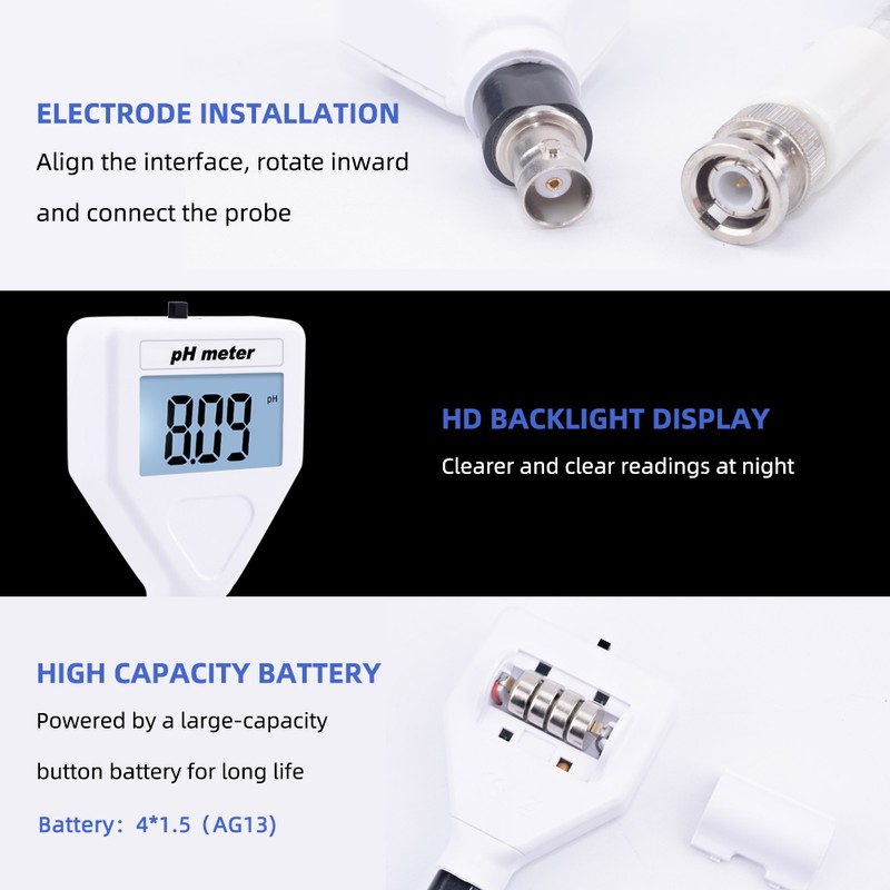 PH-98218 Skin PH Meter Acidimeter Tester Replaceable Probe LCD Display