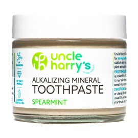 Uncle Harry's Spearmint Remineralizing Toothpaste | Natural Whitening Tooth Paste Freshens Breath & Promotes Enamel | Vegan Fluoride Free Toothpaste