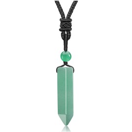 Top Plaza Healing Crystal Stone Necklaces for Men Hexagonal Pendant Necklaces Adjustable Braided Rope Natural Gemstone Necklace Jewelry Christmas Gift for Dad, Husband, Boyfriend, Crystal, not-known