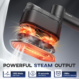 Travel Steamer - Portable Steamer for Clothes, 8FT Power Cord, Handheld Small Size Steam Iron Collapsible Design, Travel College Dorm Home Essentials (Grey)