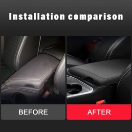 AOMSAZTO Center Console Armrest Cover for 2014-2019 Dodge Challenger Black