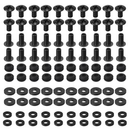 Gun Holster Screws for DIY Kydex and Leather Gun Holsters/Clips and Knife Sheaths;20 Sets 3/8 Inch Black Chicago Screws Includes Phillips Truss Heads + Open Slotted Fasteners + Rubber Washers/Spacers