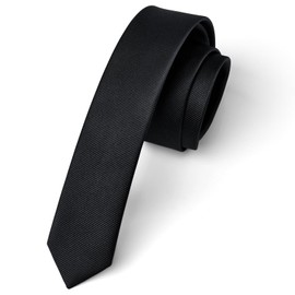 Enlision Black Tie Skinny Black Ties for Men Funeral Solid Color 4cm Slim Necktie Classic Formal Silk Tie For Wedding Party Business
