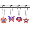 12Pcs 4th of July Shower Curtain Hooks Patriotic Shower Curtain