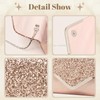 YYW 4 Pieces Women Evening Handbag Clutch Purse Bag Sliver