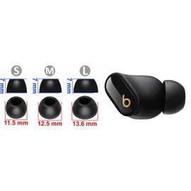 Zotech Replacement Memory Foam Earbuds Tips for Beats Studio Buds +, 12 Pcs (S/M/L), Black