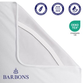BARBONS Mattress Protector 90 x 200 / 180 x 200 / 140 x 200 cm, Waterproof Mattress Topper 160 x 200 / 100 x 200 / 60 x 120 / 70 x 140 cm, Washable Incontinence Pad (90 x 200 cm)