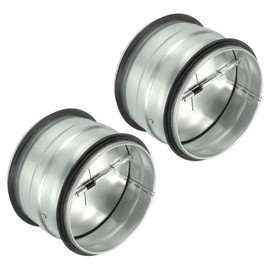 YOKIVE 4-inch HVAC Backdraft Damper, 2 Pcs One-Way Airflow Duct Draft Stopper with Spring-Loaded Folding Blades Inline Fan Vent, Great for Range Hoods Air Ventilation System (Silver Tone)