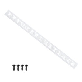 PATIKIL 28 x 2 Inch Door Air Vent Cover, 1 Pcs Heavy Duty Aluminum Grille Ventilation Cover Louvered with Mounting Screws for Cabinet Wardrobe Door, Silver