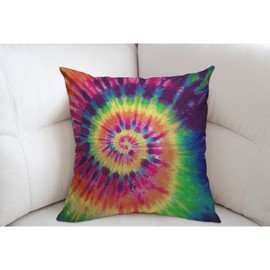 Mugod Like a Rainbow Cushion Cover Throw Pillow Covers Abstract Swirl Colorful Tie Dye Pattern Pillow Case for Men Women Decorative Home Sofa Chair Couch 45x45cm/18x18 Inch
