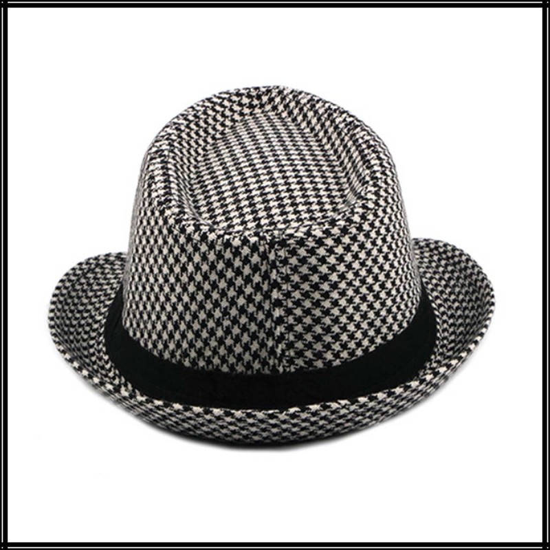 White Fang CA845 Men's Houndstooth Pattern Houndstooth Brim, Stylish, Stylish,