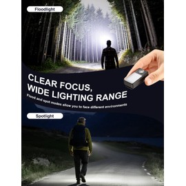 Ebukur Clip on Flashlight, Rechargeable Safety Running Light with 3 Modes, Running Lights for Runners are IPX7 Waterproof, Hands Free Flashlight for Walking, Hiking, Dog Walking & Camping (2 Pack)