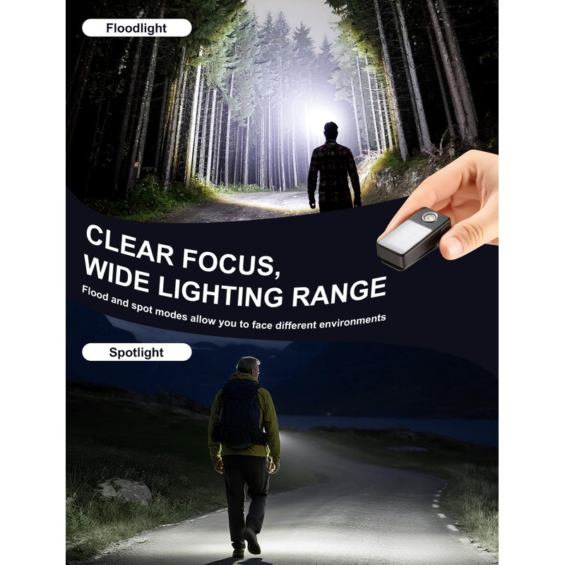 Ebukur Clip on Flashlight, Rechargeable Safety Running Light with 3