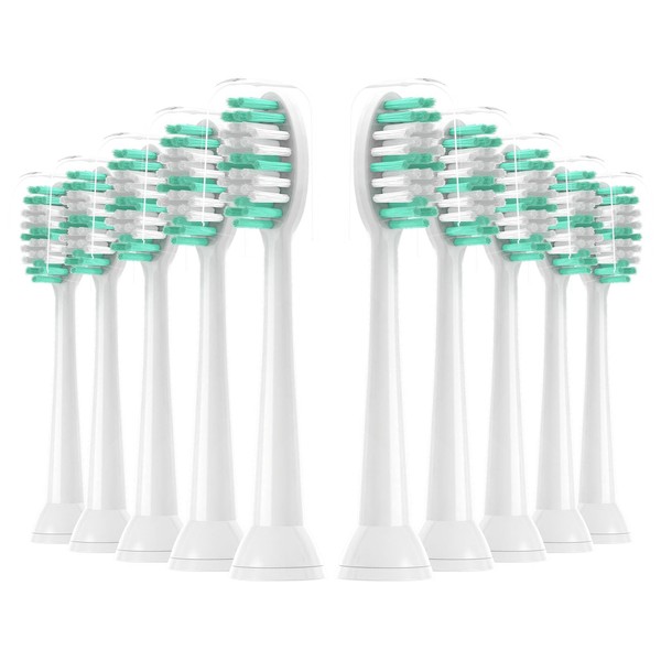 CILGEWH Replacement Toothbrush Heads 10 Pack for AquaSonic Black Series for Vibe Series Black Series pro, and for Duo Series pro Electric Toothbrush,White