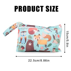 JTKREW Pack of 2 Wetbag Organiser Bags, Nappy Bag, Wet Bag, Baby Reusable, Waterproof, Travel, Gym, Washable, Zip, Beach, Pool, Green