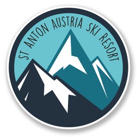 2 x 10cm St Anton Tyrol Austria Ski Snowboard Resort Vinyl Sticker Luggage #6434 (10cm x 10cm)