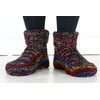 LOUDelephant Hand Knitted Wool Slipper Socks - SD Black Rainbow