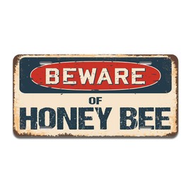 SignMission Beware of Honey Bee Aluminum License Plate | License Plate 12" X 6" Fits Any Car, Truck, SUV, RV, or Trailer | Made in The USA