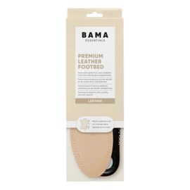 Bama Premium Leather Footbed, Orthopaedic Insole, Anatomically Shaped, Genuine Leather, Non-Slip, Unisex, Brown/Silver/Black, 1 Pair - 42 EUR