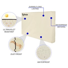 SYLVOX Outdoor Waterproof Cover for TV 43 Inch with Full Bottom Cover, Outside Flat Screen TV Cover Dustproof with Remote Control Bag Oxford