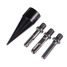 Operitacx 4Pcs Wood Splitter Drill Bit Set Heavy Duty Firewood Drill Bits with Grooved Skid Design Durable High Hardness for Electric Drill for Splitting Logs and Firewood