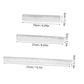 jojofuny 6pcs Aluminum Ruler Measuring Tools for Drawing Woodworking and Engineering Includes and Rulers Dual Measurement Units