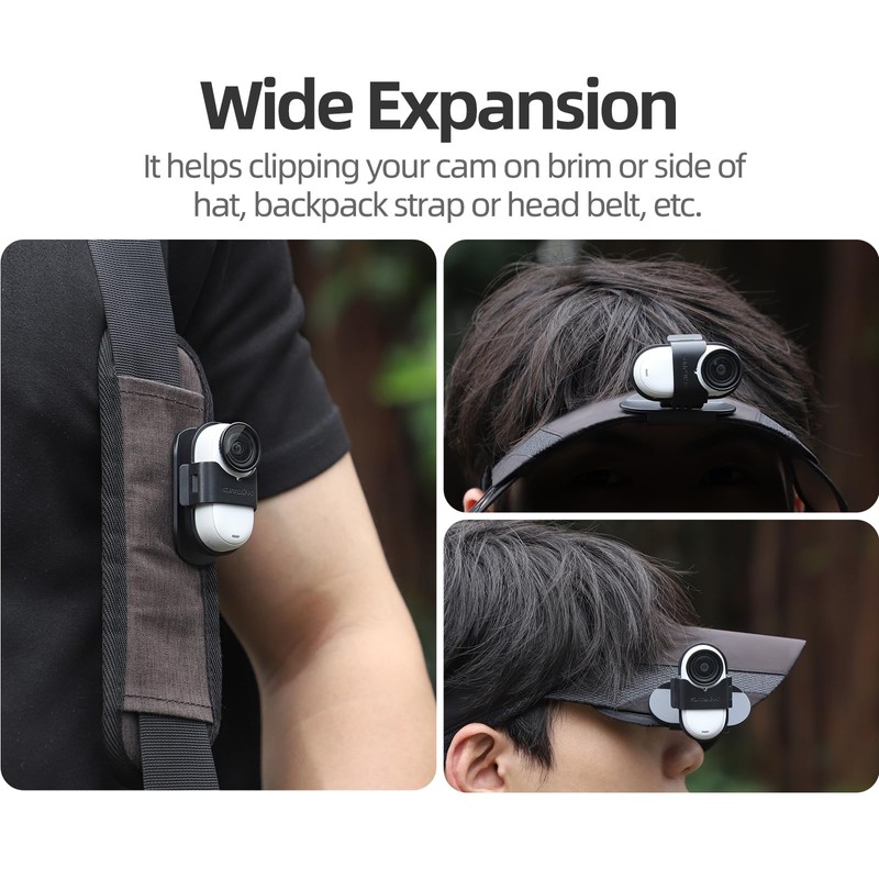 Sinyutia Baseball Hat Clip for Insta360 Go 3s, Vertical &