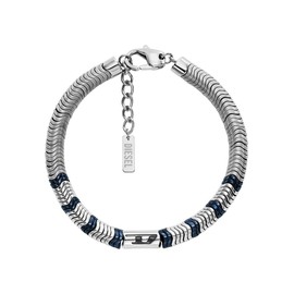 Diesel Men's Stainless Steel with lobster hook or fold over closure bracelet Roman silver