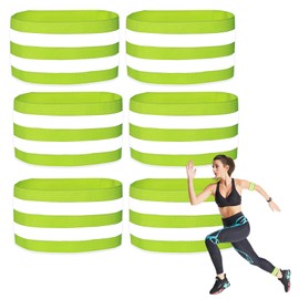 6Pcs Reflective Armbands,Adjustable Elasticated Reflective Bands,Running High Vis Reflectors Accessories,Fluorescent Bracelet Strips,for Adults Kids Walking Cycling Running Safety Reflective-Gear