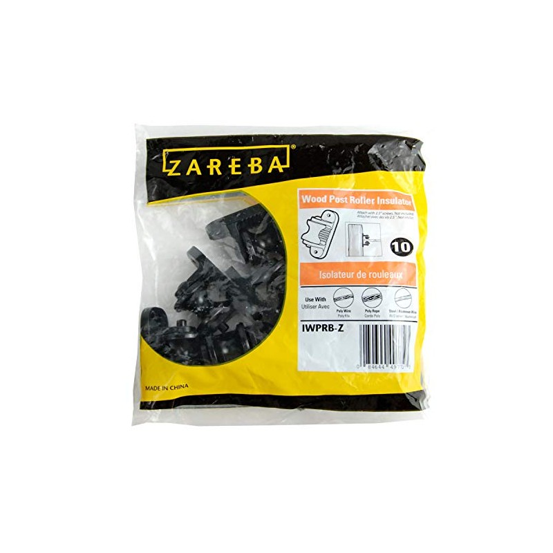 Zareba Black Plastic Roller Insulator for Wood Posts – 10