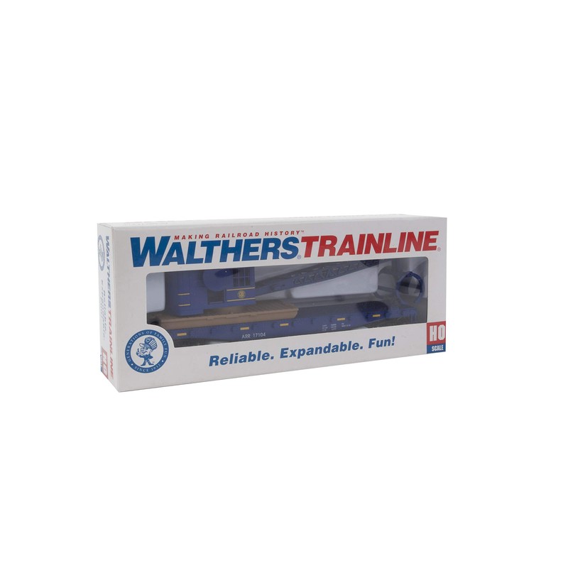 Walthers H0 Scale Flat Car with Crane Alaska Railroad