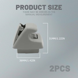 Rebvugr 2PCS Sun Visor Clips for Cars, Bracket Sunvisor Retainer Clips, 95994975 Car Visor Support Holder Bracket Hanger, Visor Accessories for Chevy Silverado 1500, Tahoe, GMC Sierra 1500 (Gray)