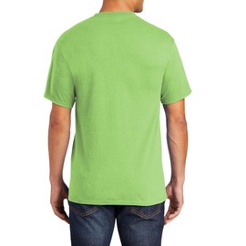 JustBlanks Mens Casual Short Sleeves Regular Fit Core Blend Crew Neck T-Shirt - Lime - LT
