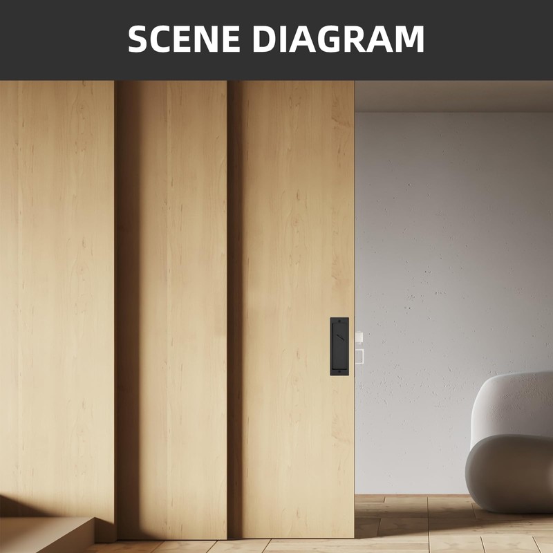 Modern Pocket Door Hardware - Privacy Lock with Finger Flush