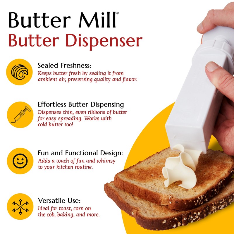 Max Space Butter Mill Butter Dispenser Stick with Tablespoon Gradations-
