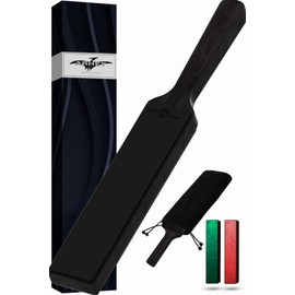 Leather Strop for Knife Sharpening Made from Premium Italian Leather, 14" Knife Strop with Storage Bag and 2 Polishing Compound for Various Knives, Razors, Axes, Chisels and Knives, Black