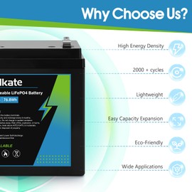 12V 6Ah Rechargeable Battery, LiFePO4 Lithium Battery 2 Pack, with F1 Terminals, for Alarm/Security/Sound System, Emergency Lighting, Garage Door Opener, UPS Back UP, Golf Cart, Scooter