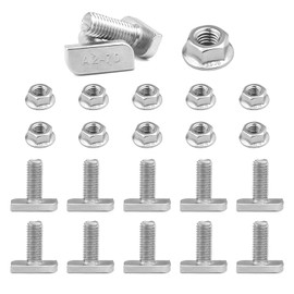 GGXZHT Pack of 10 Hammer Head Screws M8 x 20 Stainless Steel Locking Tooth Nuts with Flange Nuts M8, Greenhouse Screws for PV Modules Photovoltaic Aluminium Profile Greenhouse Solar Mounting Rail
