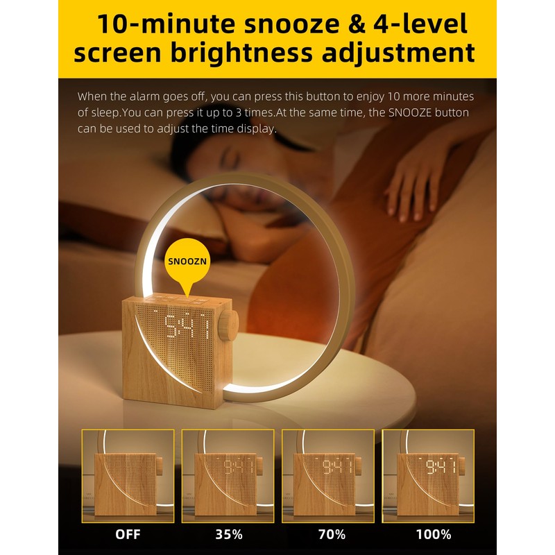 Sunrise Alarm Clock with Bedside Table Lamp, Wake-Up Light &