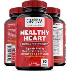 Heart Support Supplement, Promotes Cardiovascular Health, Triglyceride, Homocysteine, and CRP Levels, Natural Artery Cleanse, Made with 22 Premium Herbs & Vitamins